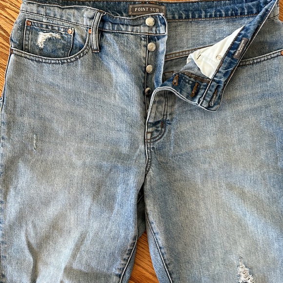 J crew point sur denim size 31 button fly distressed slouchy boyfriend style - Picture 2 of 12